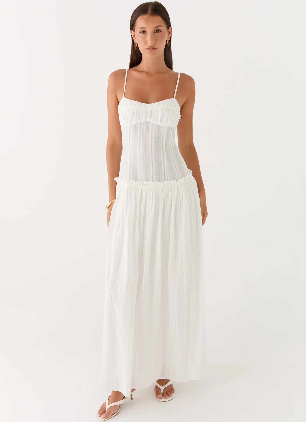 Jacinda Drop Waist Maxi Dress - Ivory