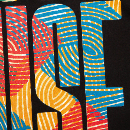 Afro House Colours Front Print - Tshirt - Black
