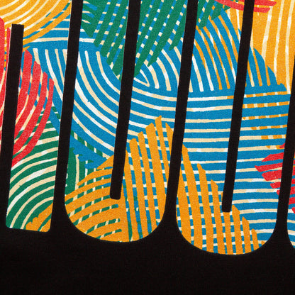 Afro House Colours Front Print - Tshirt - Black