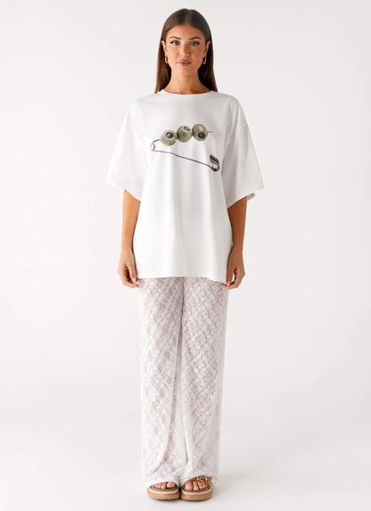 Matcha Lace Pants - White