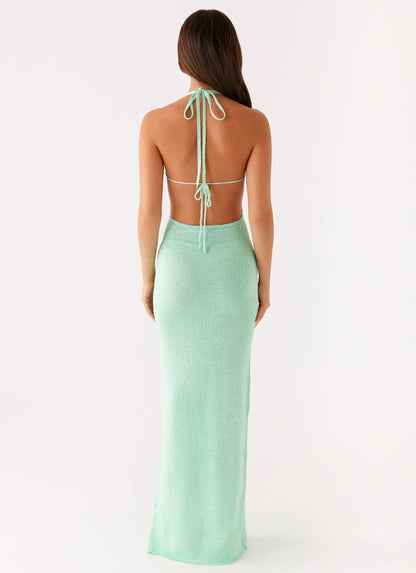Tropez Knit Maxi Dress - Pastel Green