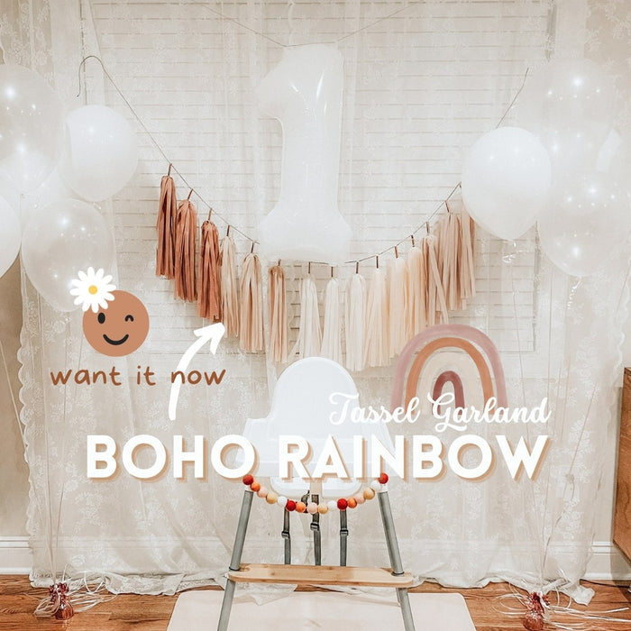 Boho Rainbow Tassel Garland