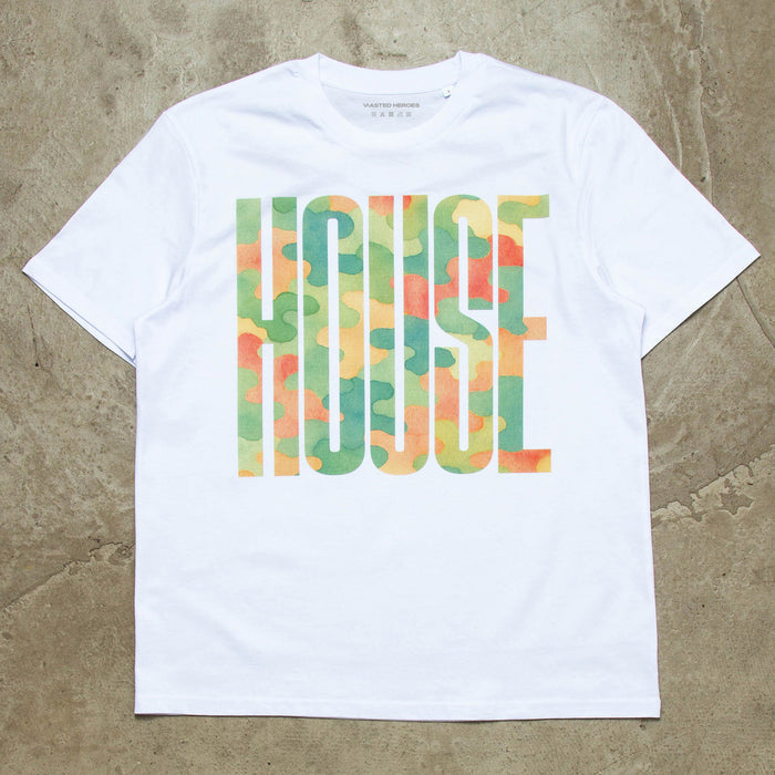 Camo Higher House Front Print - Tshirt - White