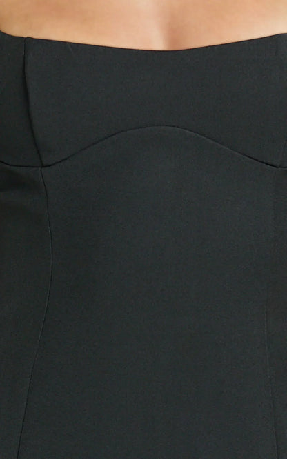 Aretha Mini Dress Corset Panel Dress in Black