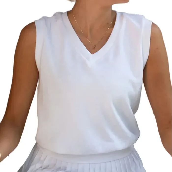 Club & Court Farrah Top - White