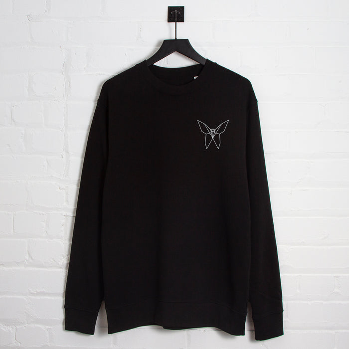 Crest Origami Butterfly - Sweatshirt - Black