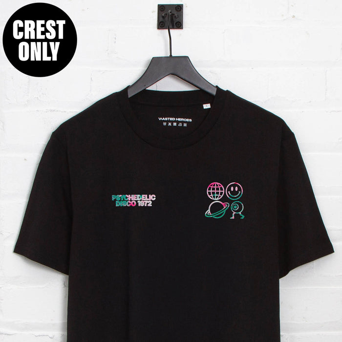 Crest Saturn Elements Psychedelic Disco 1972 - Tshirt - Black
