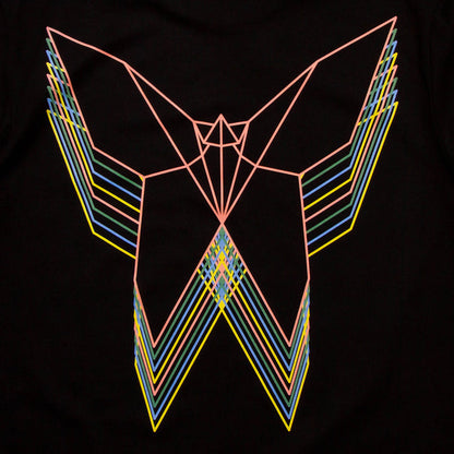 Crest Trails Origami Butterfly Print - Tshirt - Black