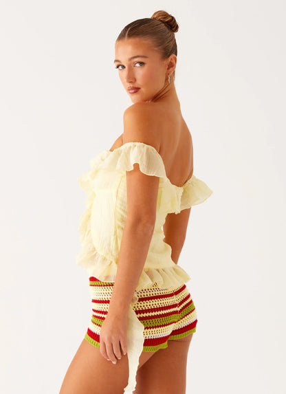 Dylan Off Shoulder Top - Yellow