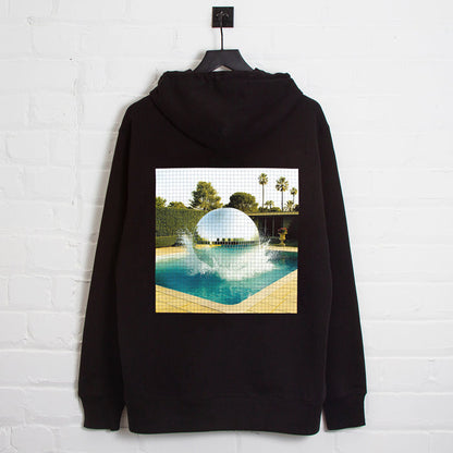 Disco Poolside Trip Back Print - Hood - Black