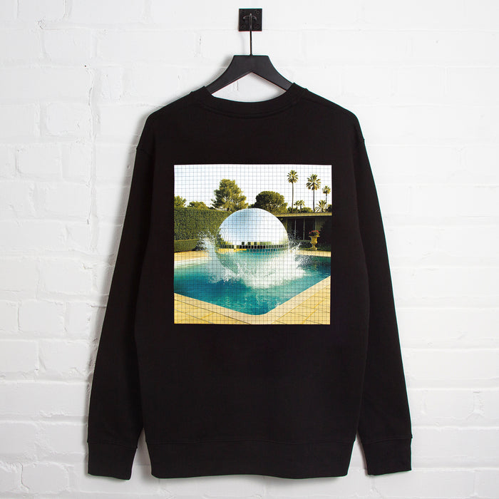Disco Poolside Trip Back Print - Sweatshirt - Black
