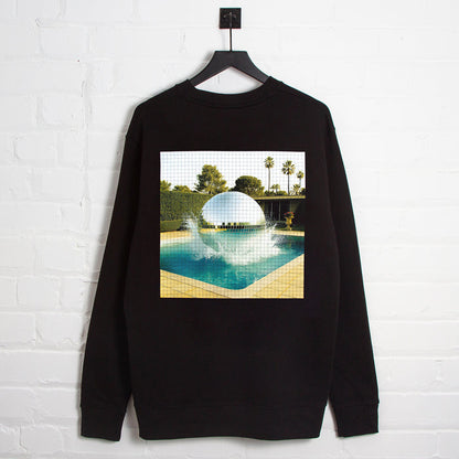 Disco Poolside Trip Back Print - Sweatshirt - Black