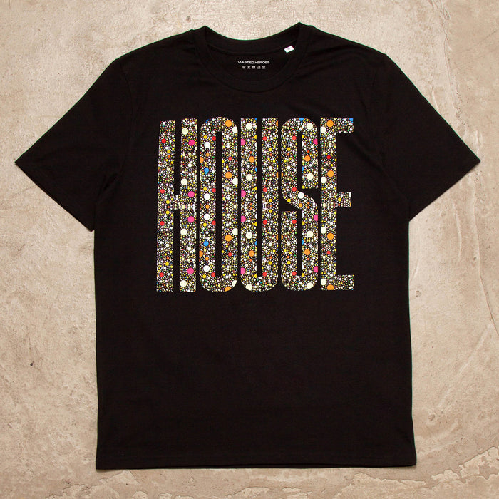 Dots Higher House Front Print - Tshirt - Black