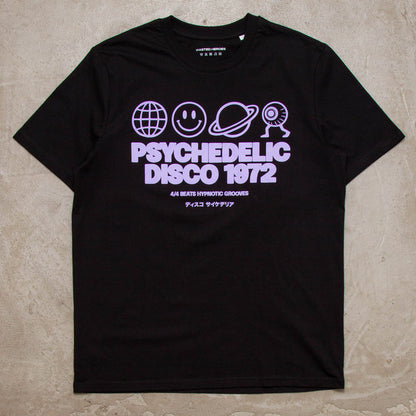 Elements Purple Psychedelic Disco 1972  Front Print - Tshirt -Black