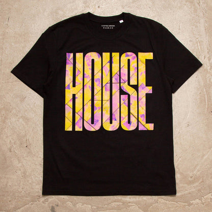 Fold Higher House Front Print - Tshirt - Black