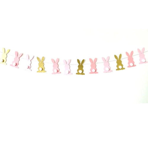 Gold and Pink Bunny Banner