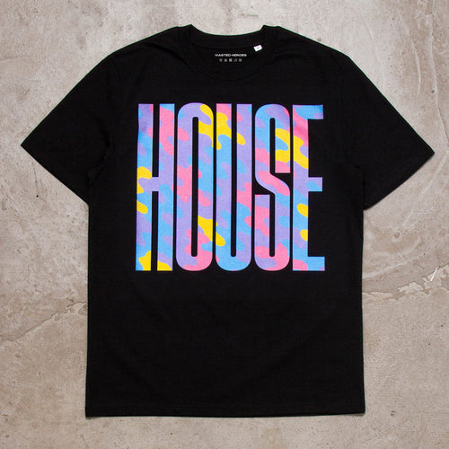 Haze Higher House Front Print - Tshirt - Black