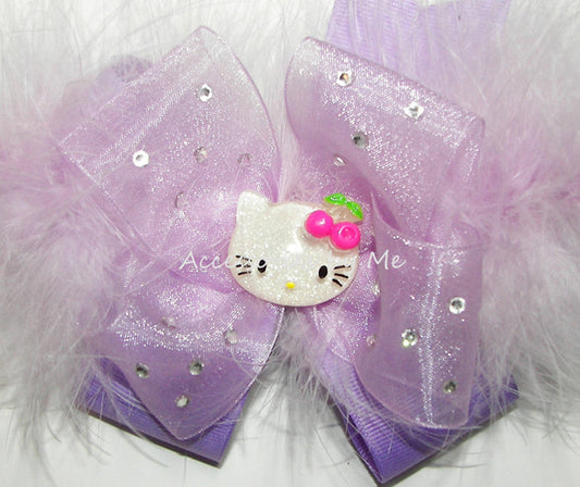 Hello Lavender Marabou Feather Hair Bow