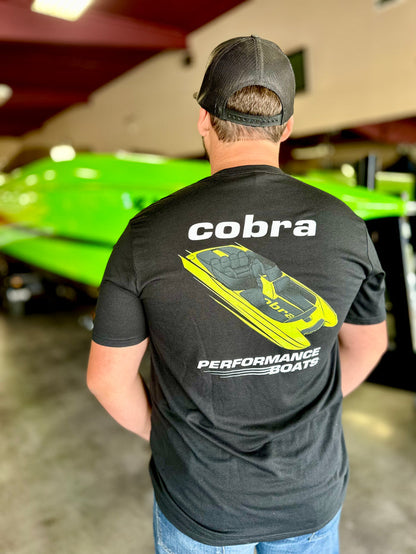 Men's Black T-Shirt with Green Python