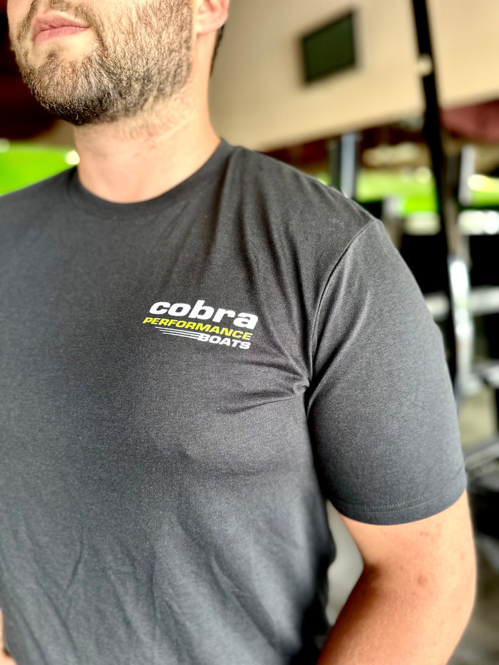 Men's Black T-Shirt with Green Python