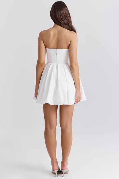 Livette - Corset White Mini Dress