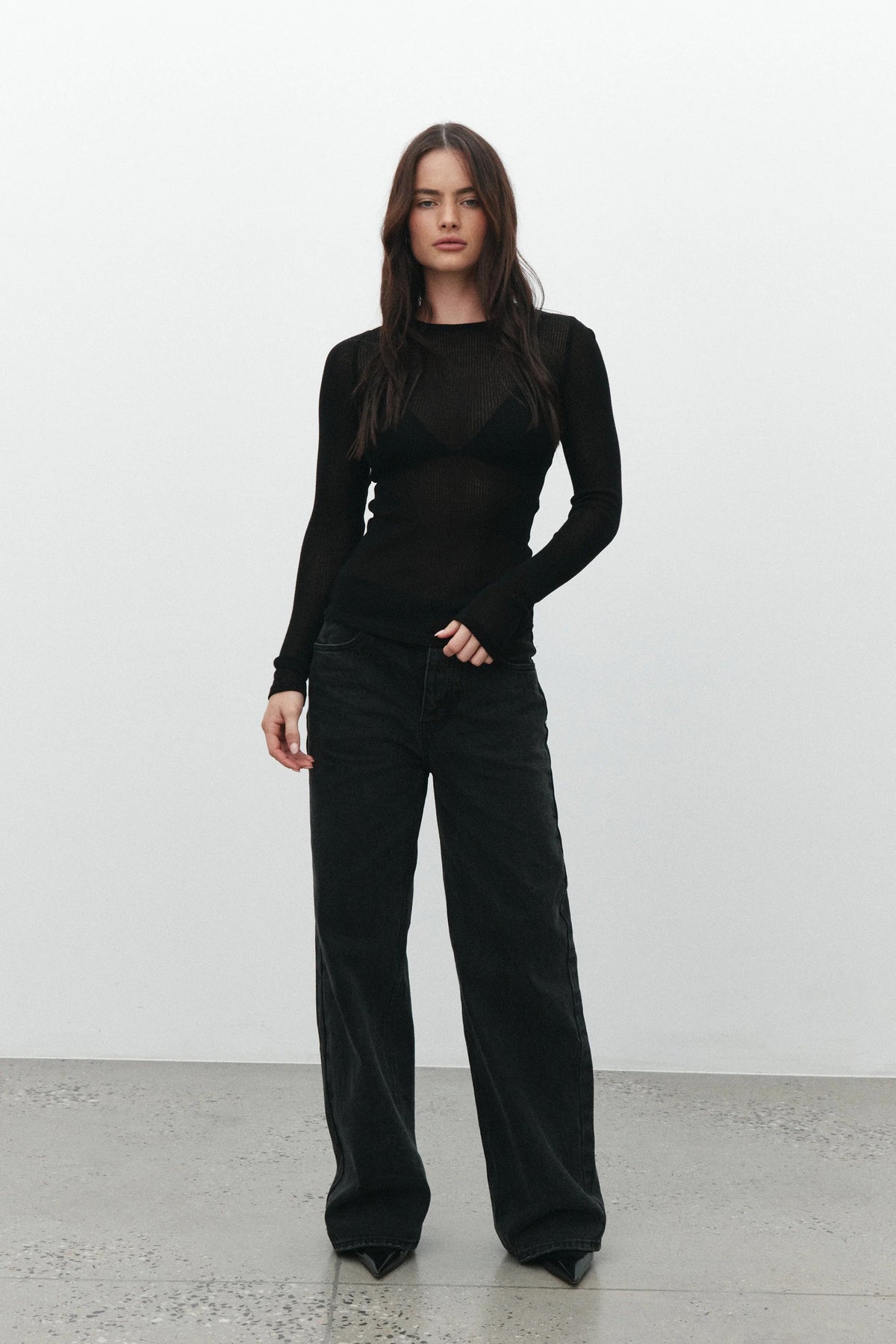 Myles Crew Neck Top - Black