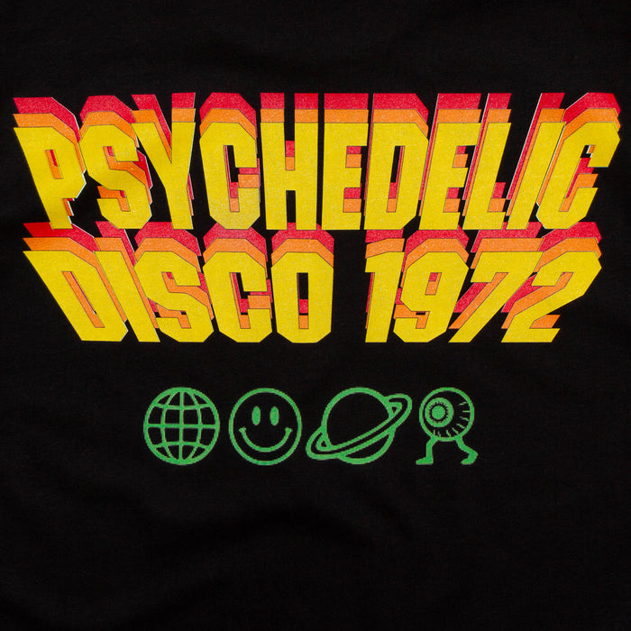 Invader Psychedelic Disco 1972 Front Print - Tshirt - Black