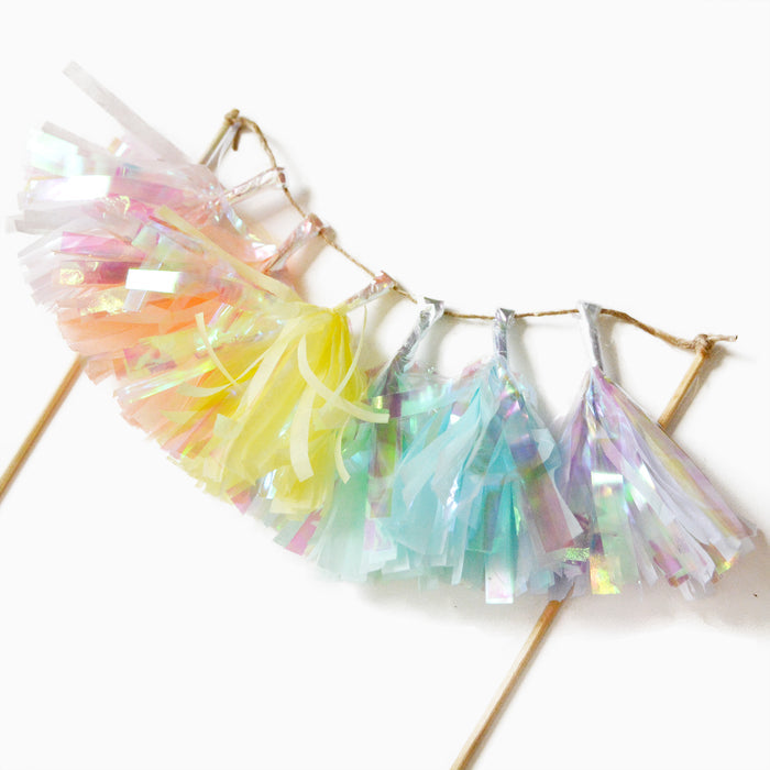 iridescent rainbow cake topper