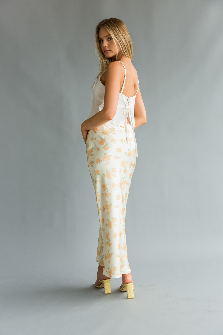 Issa Floral Satin Maxi Skirt