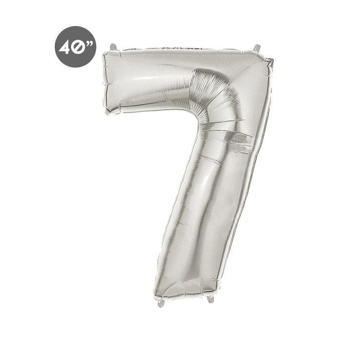 Jumbo Silver Number 7 Foil Balloon 40-inch