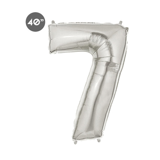 Jumbo Silver Number 7 Foil Balloon 40-inch