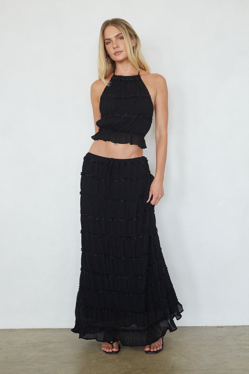 Kehlani Ruching Maxi Skirt