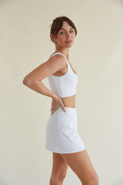 Kenzie Double Lined Crop Tank in White