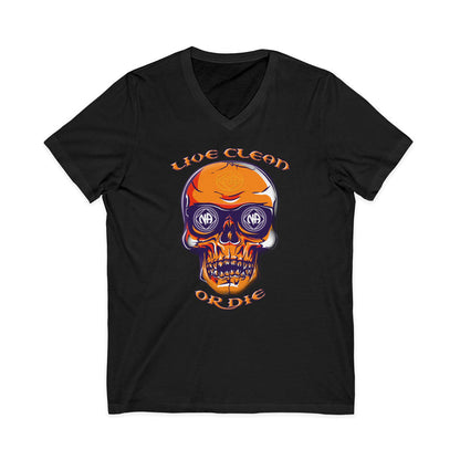 Live Clean Skull  dtg V-Neck Tee