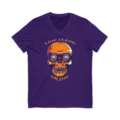 Live Clean Skull  dtg V-Neck Tee