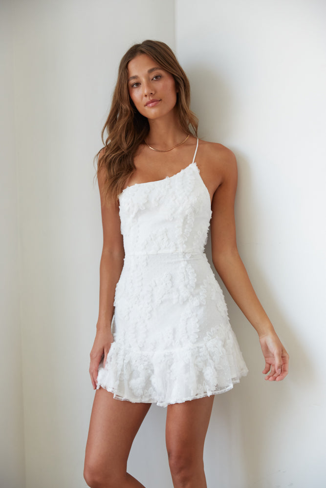 Livia One Shoulder Lace Mini Dress