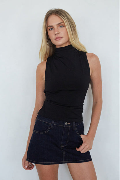 Lorde High Neck Tie Back Top