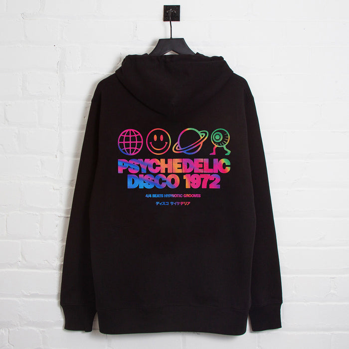 Mercury Elements Psychedelic Disco Back Print - Hood - Black