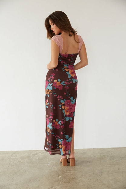 Mimi Floral Mesh Maxi Dress