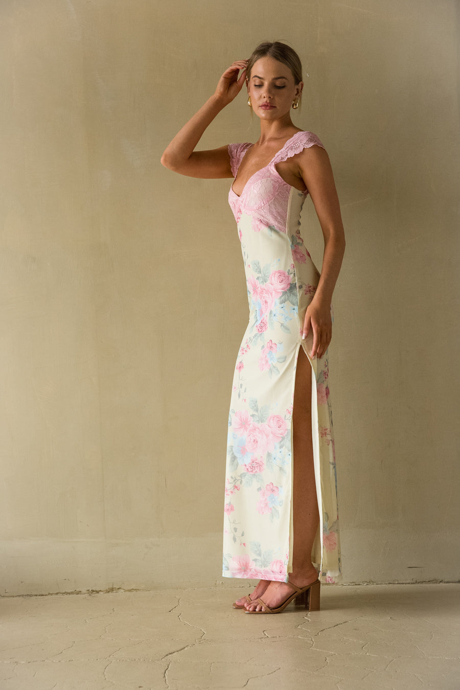 Mimi Floral Mesh Maxi Dress