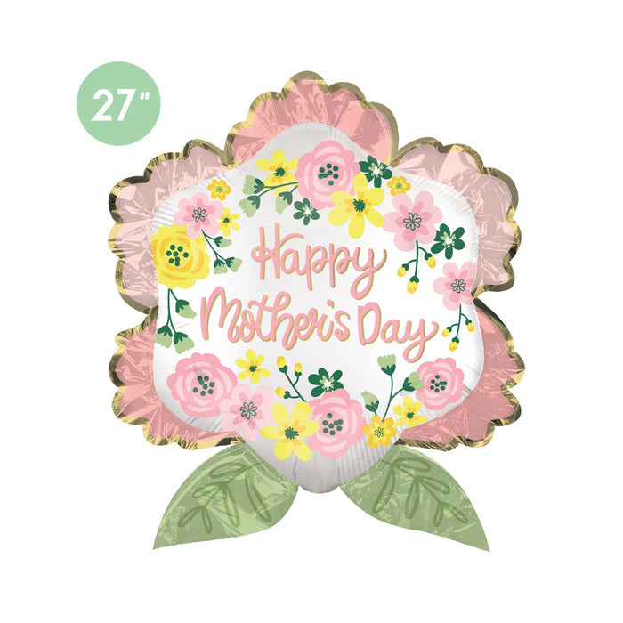 Mother's Day Satin Flower Foil Balloon 27-inch