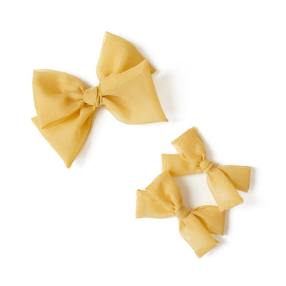 Girls Hair Accessories, Girls Hair Bow Set, Yellow Bows