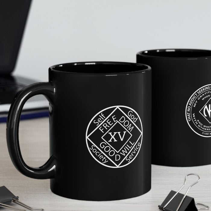 NA Medallion Clean Time 11/15oz Black Mug