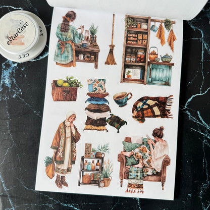 Nestled In Brown Sticker Book