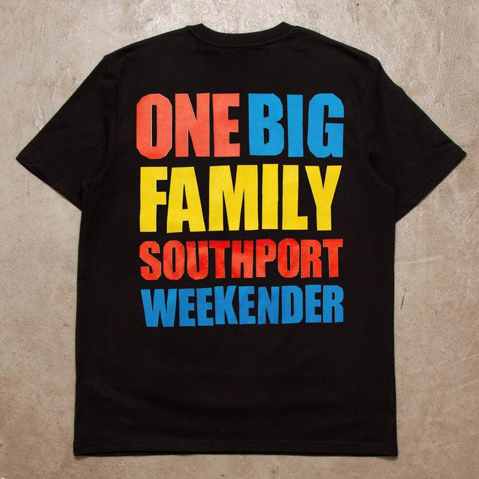 One Big Family Back Print - Tshirt - Black