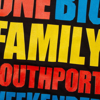 One Big Family Back Print - Tshirt - Black