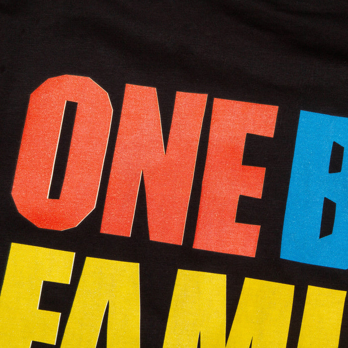 One Big Family Front Print - Tshirt - Black