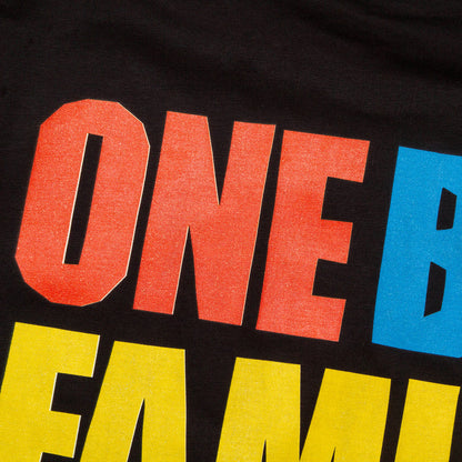 One Big Family Front Print - Tshirt - Black