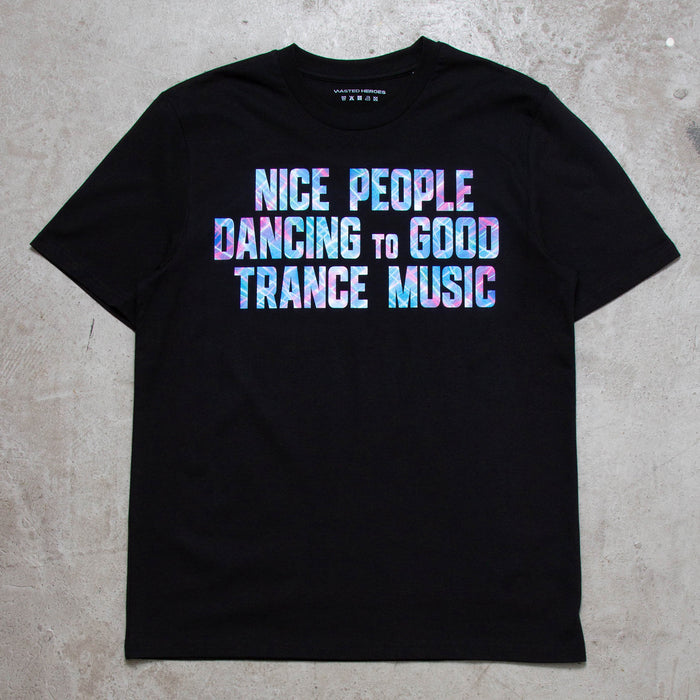 Peoples Trance Lazers Front Print - Tshirt - Black