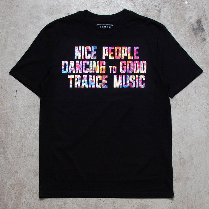 Peoples Trance Lights Front Print - Tshirt - Black
